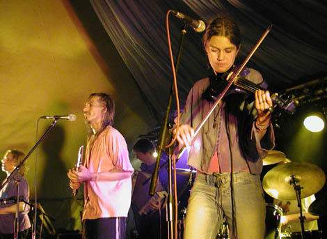 Anna, Ben and Loscoe State Opera on stage at Off the Tracks